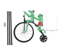 Goufride Foleuse à Vent de Bicyclette Vintage, Art de Filature de Couple en MéTal, Moto de Chat et de Souris, Girouettes avec L'Acier Inoxydable, Grenouille