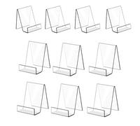 Goufride Lot de 10 Supports de Livre en Acrylique Transparents pour Afficher des Albums Photo, des Livres (6 Grands + 4 Petits)