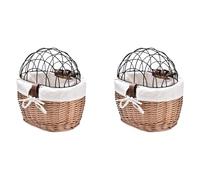 Goufride Lot de 2 paniers de guidon avant en osier tissé à la main pour chien ou chat