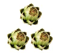 Goufride Lot de 3 Grands Artichauts Artificiels Verts - Légumes Artificiels et Faux Fruits pour Décoration de Cuisine