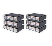 Goufride Lot de 6 Bacs de Rangement pour VêTements, de Rangement pour Couvertures Pliables, Conteneurs de Rangement sous Le Lit pour Organiser, VêTements