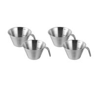 Goufride Tasses à avec Poignée 90 ML Tasse à Mesurer Lot de 4 Tasses Verseuses en Acier Inoxydable pour Café