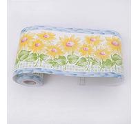 GouieRylin Bordure de papier peint Frise Murale Adhesive Bordure Papier Peint Frise Autocollante pour Cuisine, Salle de Bains, Plafond, Salon, Chambre Décoration Murale tournesol 10.6×1000cm