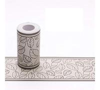 GouieRylin Bordure Frise papier peint Feuilles brunes Décoration murale amovible Frise Murale Bordure de Tableau d'Affichage Découpée Autocollant imperméable en PVC Plinthe 10.6cm X 1000CM