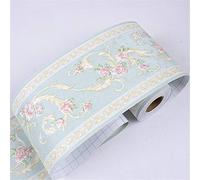 GouieRylin Bordure Frise papier peint Fleur verte Décoration murale amovible Frise Murale Bordure de Tableau d'Affichage Découpée Autocollant imperméable en PVC Plinthe 10.6cm X 500CM