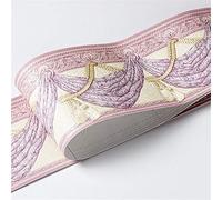 GouieRylin Frise Murale Autocollant Papier Peint imperméable en PVC Plinthe Décor Mural Bordure de Tableau d'Affichage DécoupéeStore enrouleur violet 10.6cm X 500CM