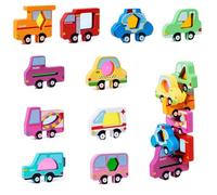 Goujfol Montessori Jouet empilable en bois - 10 pièces - À partir de 3 - 4 - 5 ans - Jeu d'équilibre et de motricité - Puzzle de transport - Jouet éducatif en bois pour enfants