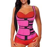 GOUJIAN Entraîneur De Taille For Femme - Combinaison De Sauna For Transpiration, Entraînement De Taille, Gilet De Poids, Chemise En Forme De Corps(Pink,XXL)