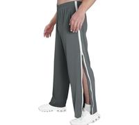 GOUJIAN Pantalon Ample À Ouverture Latérale for Hommes Et Femmes M-3XL, Entraînement avec Côté Et Fermeture Éclair De Survêtement À Déchirure Rapide Jogger Pants(Dark Gray,3XL)