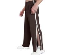 GOUJIAN Pantalon Ample À Ouverture Latérale for Hommes Et Femmes M-3XL, Entraînement avec Côté Et Fermeture Éclair De Survêtement À Déchirure Rapide Jogger Pants(Brown,XL)