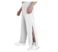 GOUJIAN Unisex Tearaway Pants with Pockets M-3XL, Reha Women's Side Open Baggy Tracksuit Pants with Side Zipper Wide Leg Leisure Wide Jogging Casual Jogger Pants(White,3XL)