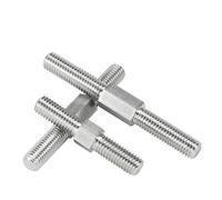 Goujon à double filetage, M3M4M5M6M8M10M12M14M16, acier inoxydable 304, extrémité gauche et droite, vis boulons de tige poussée réglables(M6 1pcs,50mm)