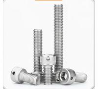 Goujon à tête hexagonale en acier inoxydable M5-M10 304, 2 pièces, avec trou, trou de fil de sécurité for le verrouillage, fixation Anti-lâche(2PCS M10*3,*55)