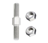 Goujon double extrémité M16 en acier inoxydable 304, tige filetée à gauche et droite avec écrous hexagonaux for traction serrage(M16*70 (1 piece))