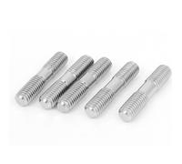 Goujon fileté à double extrémité - SOURCING MAP - M8 x 40mm - Acier inoxydable A2 - Lot de 5 - Argent
