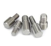 Goujon fileté double en acier inoxydable 304, 5 pièces, adaptateur mâle vers mâle à filetage complet M3 M4 M5 M6 M8 M10 M12 M14 M16-M20, vis à double tête(M3x10M4x10)