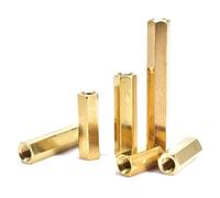 Goujon hexagonal M2-M6 femelle à femelle en laiton, colonne à filetage hexagonal à Double passage, 10 pièces, M6x10mm