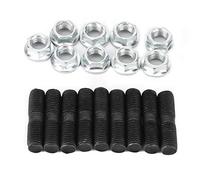 Goujon Turbo, Goujon Echappement M10, Goujon M10 x 1.25 Goujon 9Pcs Kit de goujons turbo M10x1,25 et écrous de blocage accessoire de véhicule de voiture