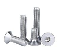 Goujons, 5/20/50pcs M2 .5 M5 M10 longueur 3-50mm 304 acier inoxydable six pans creux vis à tête fraisée boulons plate(16mm,M10 5pcs)