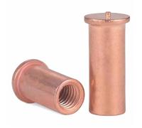 Goujons à souder, Goujons à souder Vis d'entretoise M3-M6 Acier au carbone plaqué cuivre(25mm,M6-100pcs)
