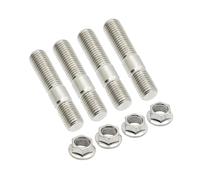 Goujons d'échappement 10 mm et écrous dentelés M10x1,25 Goujons de bride de collecteur Boulons Écrous Vis Acier inoxydable(4sets)
