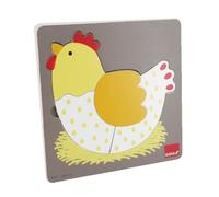 Goula Puzzle 53027 – 3 niveaux, poule multicolore