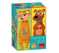 Goula- 6 Match & Mix-des Cubes Puzzles sur Le thème des Animaux pour Enfant dès 2 Ans, 53468