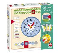 Goula Horloge Calendrier - Horloge Calendrier en Bois pour Enfants - Jouet d'apprentissage pour Apprendre l'heure, la Date, Les Jours de la Semaine et Les Saisons - pour Le Mur ou la Table - Jouet
