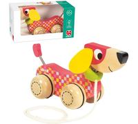Chien à tirer multicolor en bois Jaune G