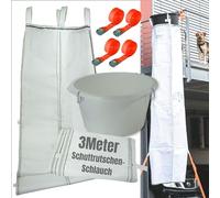 Goulotte à gravats 3 m | Kit Flexible 3 m avec Entonnoir et Sangles | Solution complète pour l’évacuation des décombres