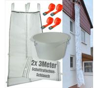 Goulotte à gravats 6m | Tuyaux flexibles 2X 3m, installation facile | Goulotte à gravats avec trémie de remplissage, 4X sangles de tension