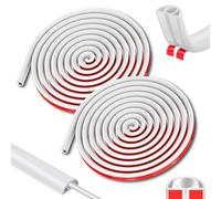 Goulotte autocollante - Cache-câbles flexible semi-circulaire pour raccords muraux et au sol - 2 pièces blanches - Longueur : 3 m - Trou de 0,6 cm