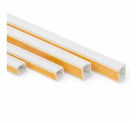 Goulotte autocollante en PVC de 10 m, blanche, flexible et adaptable, élégante pour une pose propre des câbles pour la maison et le bureau, 10 m, 16 x 16 mm, 10 x 1 m