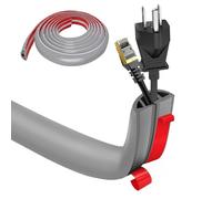 Goulotte autocollante - Pont de câble - 3 cm x 5 m - En PVC flexible - Plat - Protection de câble - Pour tous les câbles d'alimentation de la maison, des bureaux, des hôtels, des entrepôts, etc