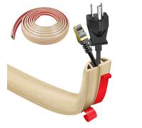 Goulotte autocollante - Pont de câble - 3 cm x 5 m - En PVC flexible - Plat - Protection de câble pour tous les câbles d'alimentation - Maison, bureaux, hôtels, entrepôts, etc. - Coupe facile - Grain
