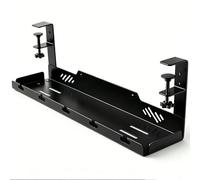 Goulotte Câbles sous Bureau sans Perçage, Organisateur de Câbles pour Bureau Gaming et Home Office, Compatible 1-4,5cm(Black)