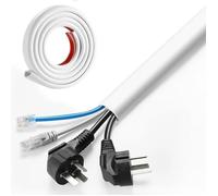 Goulotte cache-câbles murale flexible 78 pouces PVC auto-adhésive cache-fils blanc