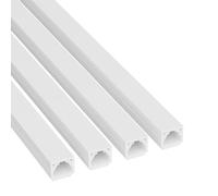 Goulotte carrée D-Line, Cache-câble auto-adhésif, Gestion et masquage de câbles simples - 4 x 10 mm (L) x 8mm (H) - sections de 1 mètre (Multipack 4 mètres) - Blanc