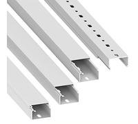 Goulotte de câblage Habengut (avec Trou de Montage dans Le Sol) 25x40 mm en PVC, Couleur : Blanc, Longueur 4 m (4 x 1 m de Longueur)