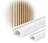 Goulotte de câble 3/6 m pour panneaux acoustiques - 12 mm de large - Semi-circulaire - Cache de câble flexible - Noir - Chemin de câble autocollant - Panneaux acoustiques pour la maison ou le bureau