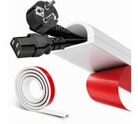 Goulotte de câble autocollante en silicone blanc pour 2 à 3 câbles | Goulotte de câble murale, passe-câbles flexible, passe-câbles semi-circulaire pour sols, murs, carreaux (blanc
