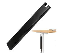 Goulotte de câble magnétique sans perçage sous pied de bureau, longueur 35 cm, rail de gestion des câbles, pour clavier, ordinateur, bureau, table, bibliothèque, plan de travail et étagères