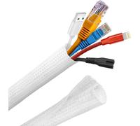Goulotte de câbles à fermeture automatique,3 m,gaine de câble tissée,diamètre 12-20 mm,gestion des câbles pour la maison et le bureau,se cacher au bureau,à la télévision,au sol,blanc