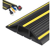 Goulotte de câbles de sol autocollante - Protection de câbles de sol en PVC - Flexible à découper - Protection de câbles de sol - Pour la maison, le bureau, le garage (1 m)