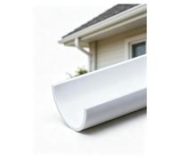 Goulotte de Drainage PVC Semi-Ronde, Canal Ouvert en U | Plusieurs diamètres et longueurs pour toits, jardins, routes et terrains en pente(0.5m,6.30x0.10in)