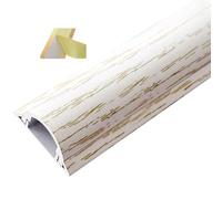 Goulotte de sol pour câbles, Cache-câble demi-rond auto-adhésif en alliage d'aluminium, multicolore, plusieurs tailles, longueur 1m(White-NO.3-W-28mm(1-1/10in))