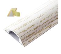 Goulotte de sol pour câbles, Cache-câble demi-rond auto-adhésif en alliage d'aluminium, multicolore, plusieurs tailles, longueur 1m(White-NO.4-W-40mm(1-57/100in))