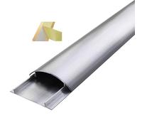 Goulotte de sol pour câbles, Chemin de câbles demi-rond auto-adhésif en alliage d'aluminium, multicolore, plusieurs largeurs, 1m, 3, pieds(Silver-NO.3-W-29mm(1-7/50in))