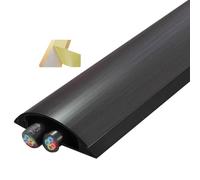 Goulotte de sol pour câbles, Chemin de câbles demi-rond auto-adhésif en alliage d'aluminium, multicolore, plusieurs largeurs, 1m, 3, pieds(Black-NO.3-W-28mm(1-1/10in))