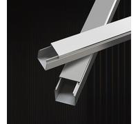 goulotte Electrique Auge Invisible Décorative Argentée De 50 80 100 120 150 180 Cm De Longueur, Cache-câble De Sol De Grande Capacité, Kit De Gestion De Câbles(L 150CM x W 40MM x H 25MM)